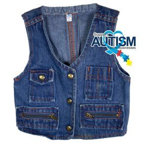 2/$10 💥 438 Mambro Toddler Blue Jean Button-Up Vest Toddler (5)